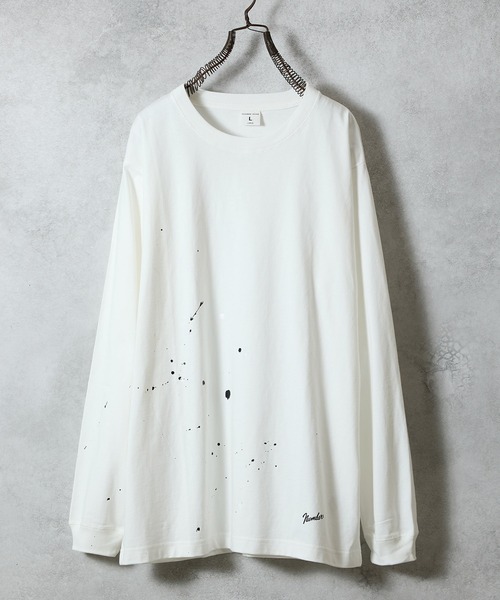 NUMBER (N)INE（ナンバーナイン）の「HAND PAINTED BASIC HEM PRINTED L/S T-SHIRT / ハンドペイント ベーシック ワンポイント ロゴプリント ロンT（Tシャツ/カットソー・メンズ・ホワイト系その他2/グレー/ブラック/ブラック系その他2/ホワイト/グレー系その他2・M/L/XL）」の3枚目の写真