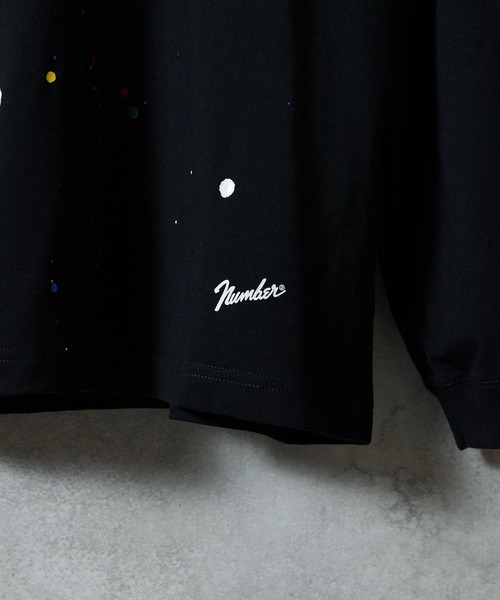 NUMBER (N)INE（ナンバーナイン）の「HAND PAINTED BASIC HEM PRINTED L/S T-SHIRT / ハンドペイント ベーシック ワンポイント ロゴプリント ロンT（Tシャツ/カットソー・メンズ・ホワイト系その他2/グレー/ブラック/ブラック系その他2/ホワイト/グレー系その他2・M/L/XL）」の10枚目の写真