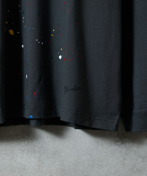 NUMBER (N)INE（ナンバーナイン）の「HAND PAINTED BASIC HEM PRINTED L/S T-SHIRT / ハンドペイント ベーシック ワンポイント ロゴプリント ロンT（Tシャツ/カットソー・メンズ・ホワイト系その他2/グレー/ブラック/ブラック系その他2/ホワイト/グレー系その他2・M/L/XL）」の20枚目の写真