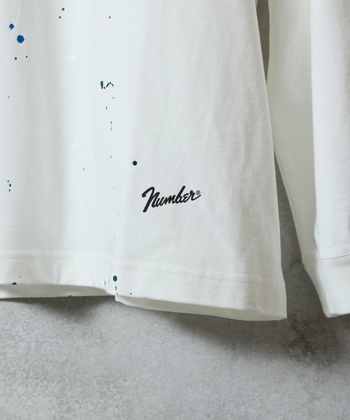 NUMBER (N)INE（ナンバーナイン）の「HAND PAINTED BASIC HEM PRINTED L/S T-SHIRT / ハンドペイント ベーシック ワンポイント ロゴプリント ロンT（Tシャツ/カットソー・メンズ・ホワイト系その他2/グレー/ブラック/ブラック系その他2/ホワイト/グレー系その他2・M/L/XL）」の15枚目の写真