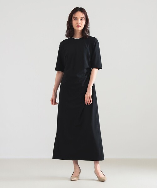 Demi-Luxe BEAMS（デミルクス ビームス）の「アシンメトリー タック バイアス ワンピース（ワンピース・レディース・グレー/ブラック・36/38）」の6枚目の写真