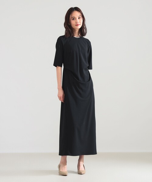 Demi-Luxe BEAMS（デミルクス ビームス）の「アシンメトリー タック バイアス ワンピース（ワンピース・レディース・グレー/ブラック・36/38）」の7枚目の写真