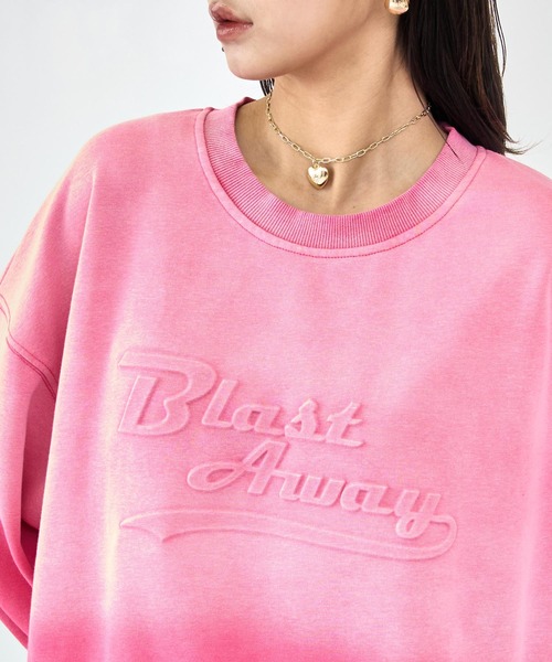 ANAP（アナップ）の「ウォッシュ加工 グラデーション エンボスロゴ スウェット プルオーバー（スウェット・レディース・ブラック/ピンク・F）」の13枚目の写真