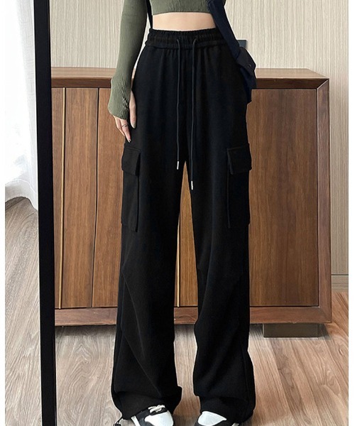 SallyLunn(サリーラン)の「スウェットスロレートカーゴパンツ(カーゴパンツ・レディース・ブラック/グレー・MEDIUM/LARGE)」の1枚目の写真