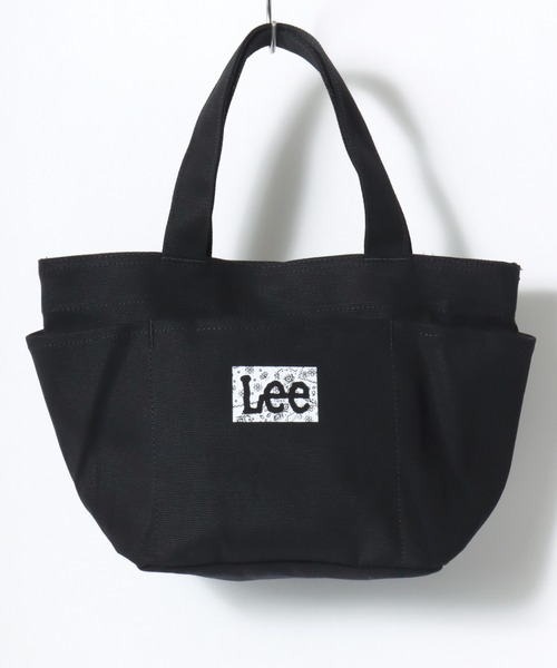 Lee(リー)の「Lee/リー キャンバス バンダナ柄 ロゴ ワンポイントプリント ミニトートバッグ/ランチバッグ/レディース メンズ(トートバッグ・レディース・ブラック/オフホワイト・FREE)」の2枚目の写真
