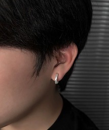 WARAIJOGO（ワライジョウゴ）の「EK513/シルバーツイストビジューリングイヤリング/メンズ/片耳用(NEZ)（イヤリング）」