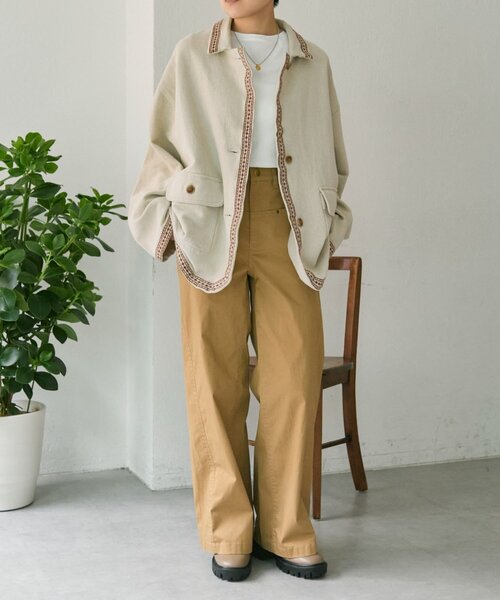 ear PAPILLONNER(イアパピヨネ)の「花柄刺しゅうジャケット【SUM1 STYLE】(その他アウター・レディース・グレイッシュベージュ・FREE)」の21枚目の写真