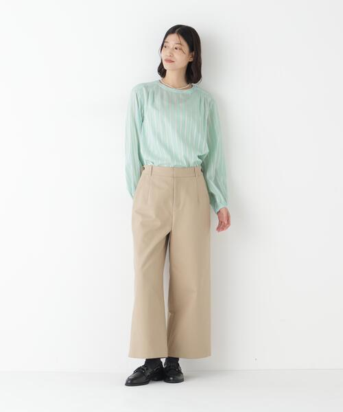human woman(ヒューマンウーマン)の「◆【ウォッシャブル】ストライプボリュームブラウス(シャツ/ブラウス・レディース・グリーン系その他4/ブルー系その他3・MEDIUM)」の9枚目の写真
