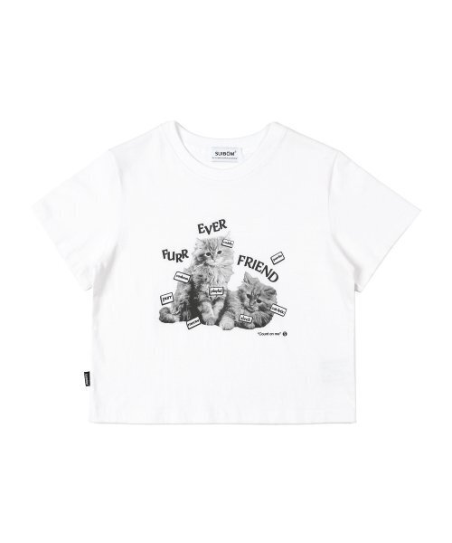 SUIBOM（スイボム）の「ファーエバーフレンドクロップTシャツオフホワイト（Tシャツ/カットソー・レディース・その他・ONE SIZE）」の2枚目の写真