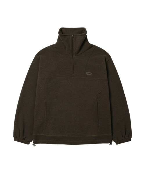 Fleece Half Zip Up Brown