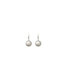 LOGO BALL RING EARRING - SILVER