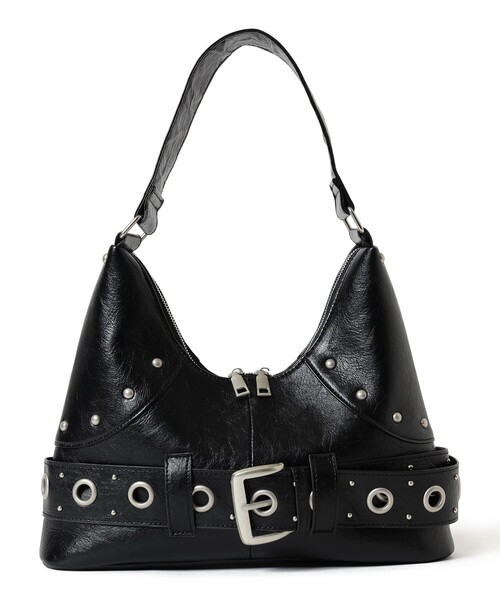 Ray BEAMS（レイビームス）の「スタッズ ベルト バッグ（トートバッグ・レディース・ベージュ/ブラック・ONE SIZE）」の3枚目の写真