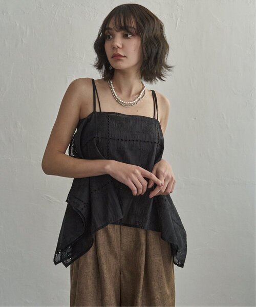 notch.(ノッチ)の「パッチワーク風刺繍キャミソール(キャミソール・レディース・オフホワイト/ブラック・M)」の5枚目の写真