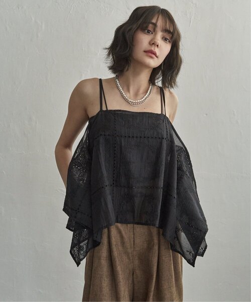 notch.(ノッチ)の「パッチワーク風刺繍キャミソール(キャミソール・レディース・オフホワイト/ブラック・M)」の6枚目の写真