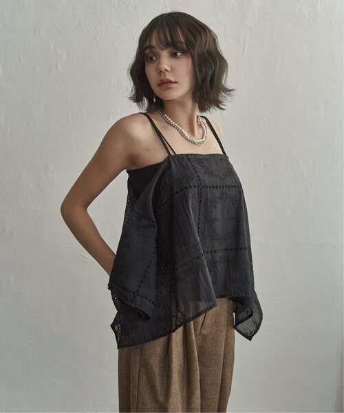 notch.(ノッチ)の「パッチワーク風刺繍キャミソール(キャミソール・レディース・オフホワイト/ブラック・M)」の8枚目の写真