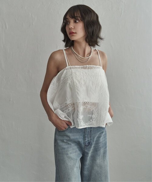 notch.(ノッチ)の「パッチワーク風刺繍キャミソール(キャミソール・レディース・オフホワイト/ブラック・M)」の10枚目の写真