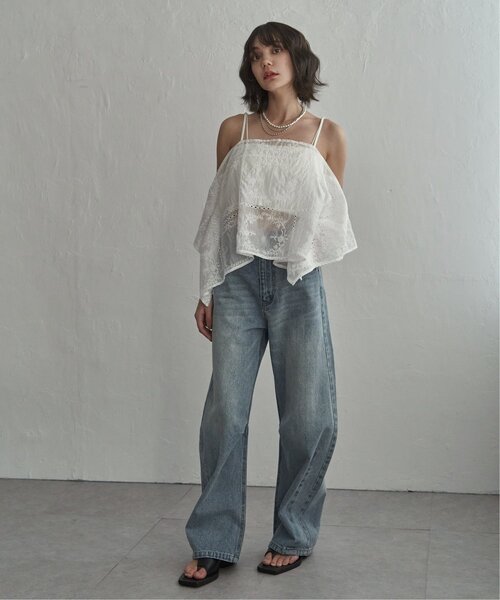 notch.(ノッチ)の「パッチワーク風刺繍キャミソール(キャミソール・レディース・オフホワイト/ブラック・M)」の15枚目の写真