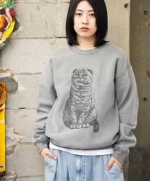 NHK「星野源と松重豊のおともだち」星野源様着用 THRIFTY LOOK / スリフティールック OTHER SIZE PRINTED CAT SWEAT インサイドアウト 猫 スウェット