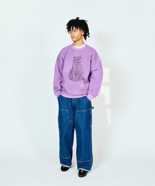 THRIFTY LOOK（スリフティールック）の「NHK「星野源と松重豊のおともだち」星野源様着用 THRIFTY LOOK / スリフティールック OTHER SIZE PRINTED CAT SWEAT インサイドアウト 猫 スウェット（スウェット・メンズ・パープル/ホワイト/ブラック・LARGE/X-LARGE/MEDIUM/SMALL）」の18枚目の写真