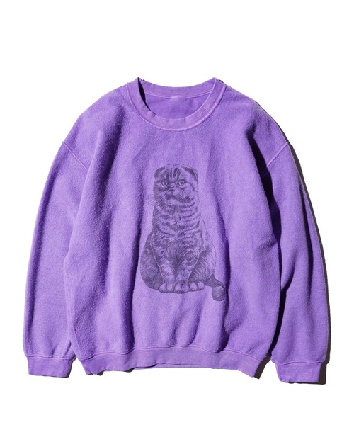 THRIFTY LOOK（スリフティールック）の「NHK「星野源と松重豊のおともだち」星野源様着用 THRIFTY LOOK / スリフティールック OTHER SIZE PRINTED CAT SWEAT インサイドアウト 猫 スウェット（スウェット・メンズ・パープル/ホワイト/ブラック・LARGE/X-LARGE/MEDIUM/SMALL）」の11枚目の写真