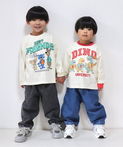 BREEZE(ブリーズ)の「ヴィンテージグラフィック長袖Tシャツ(Tシャツ/カットソー・キッズ・オフホワイト/アイボリー/チャコール/グリーン・80/90/100/110/120/130/140)」の7枚目の写真