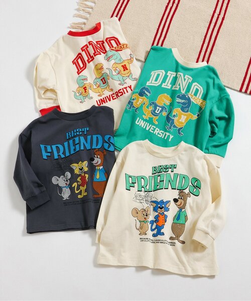 BREEZE(ブリーズ)の「ヴィンテージグラフィック長袖Tシャツ(Tシャツ/カットソー・キッズ・オフホワイト/アイボリー/チャコール/グリーン・80/90/100/110/120/130/140)」の8枚目の写真