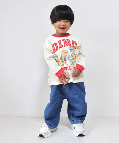 BREEZE(ブリーズ)の「ヴィンテージグラフィック長袖Tシャツ(Tシャツ/カットソー・キッズ・オフホワイト/アイボリー/チャコール/グリーン・80/90/100/110/120/130/140)」の11枚目の写真