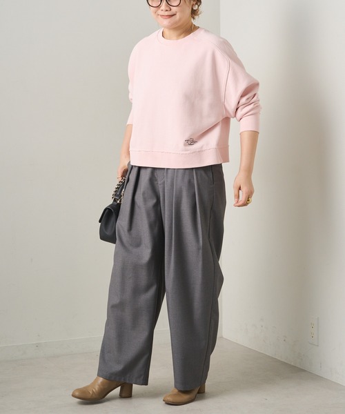 PUAL CE CIN（ピュアルセシン）の「ロゴ刺繍ショートスウェット（Tシャツ/カットソー・レディース・グレー/オフホワイト/サックスブルー/ピンク/イエロー/オートミール・FREE）」の11枚目の写真