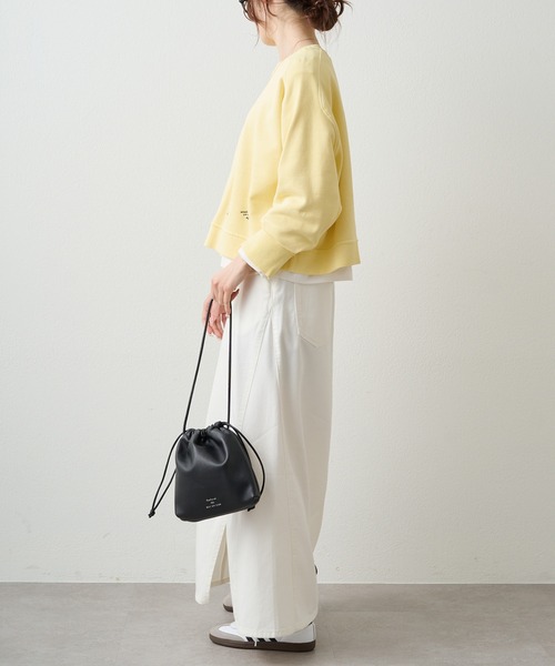 PUAL CE CIN（ピュアルセシン）の「ロゴ刺繍ショートスウェット（Tシャツ/カットソー・レディース・グレー/オフホワイト/サックスブルー/ピンク/イエロー/オートミール・FREE）」の20枚目の写真