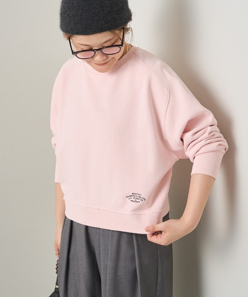 PUAL CE CIN（ピュアルセシン）の「ロゴ刺繍ショートスウェット（Tシャツ/カットソー・レディース・グレー/オフホワイト/サックスブルー/ピンク/イエロー/オートミール・FREE）」の14枚目の写真