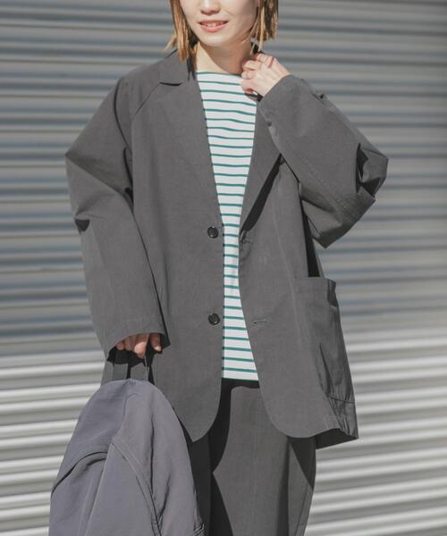 FORK&SPOON(フォークアンドスプーン)の「FORK&SPOON ビッグジャケット(その他アウター・レディース・チャコールグレー/ベージュ・1)」の3枚目の写真