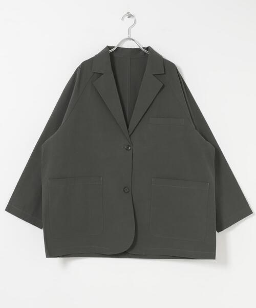 FORK&SPOON(フォークアンドスプーン)の「FORK&SPOON ビッグジャケット(その他アウター・レディース・チャコールグレー/ベージュ・1)」の9枚目の写真