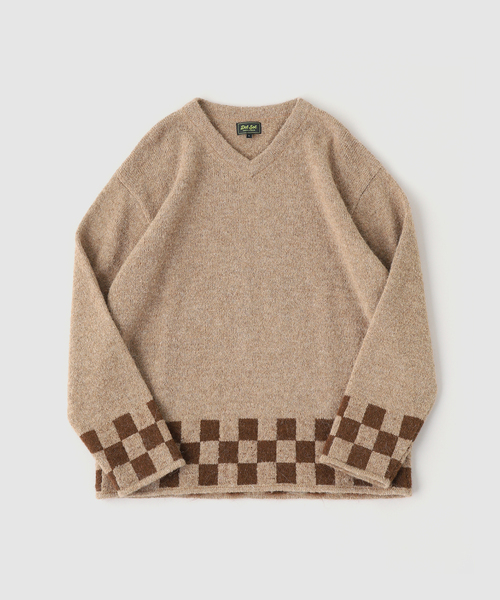 JOURNAL STANDARD relume(ジャーナルスタンダード レリューム)の「DEL SOL / デルソル 別注 PERU ALPACA Vneck KNIT(ニット/セーター・メンズ・ベージュ・MEDIUM/LARGE)」の1枚目の写真