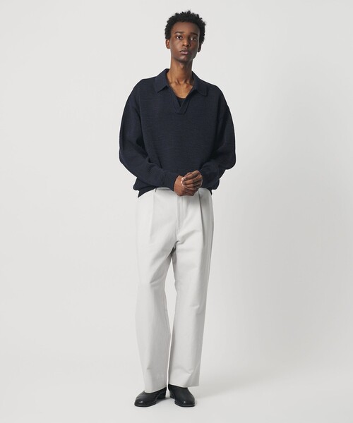 BEAUTY&YOUTH UNITED ARROWS（ビューティーアンドユースユナイテッドアローズ）の「＜OWNESS＞クリスピー コットン ミックス スキッパー ニット（ニット/セーター・メンズ・その他1/ネイビー・S/M/L）」の8枚目の写真