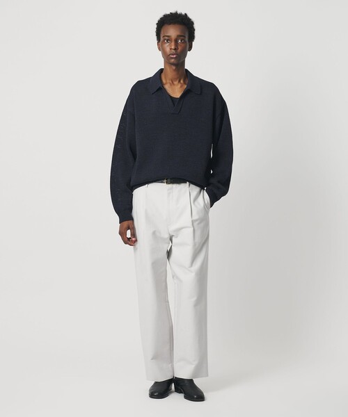 BEAUTY&YOUTH UNITED ARROWS（ビューティーアンドユースユナイテッドアローズ）の「＜OWNESS＞クリスピー コットン ミックス スキッパー ニット（ニット/セーター・メンズ・その他1/ネイビー・S/M/L）」の11枚目の写真