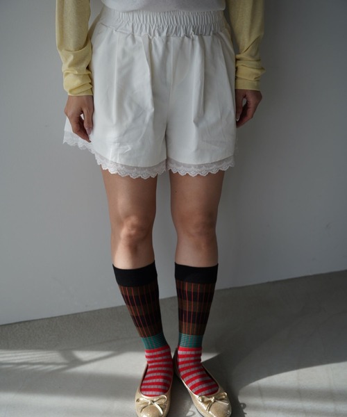 SANSeLF(サンセルフ)の「【SANSeLF】レースヘムショートパンツ saw26s025(その他パンツ・レディース・ホワイト/ブラック・FREE)」の18枚目の写真