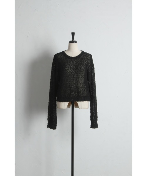 ARVELLIA(アルベリア)の「POPCORN KNIT TOP(ニット/セーター・レディース・ブラック/ホワイト・M)」の13枚目の写真
