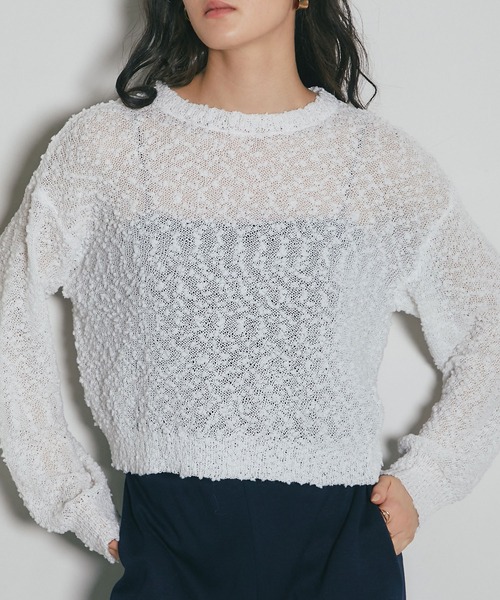 ARVELLIA(アルベリア)の「POPCORN KNIT TOP(ニット/セーター・レディース・ブラック/ホワイト・M)」の10枚目の写真