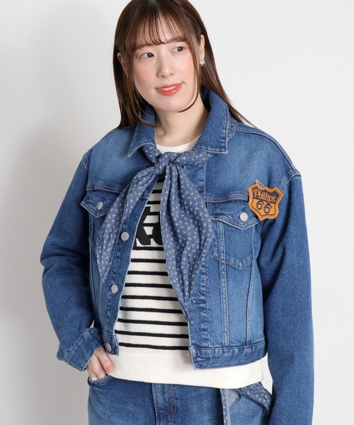 cepo（セポ）の「〈セットアップ対応可能〉スカーフセットデニムジャケット（デニムジャケット・レディース・ブルー系3/ブルー系2・M）」の2枚目の写真