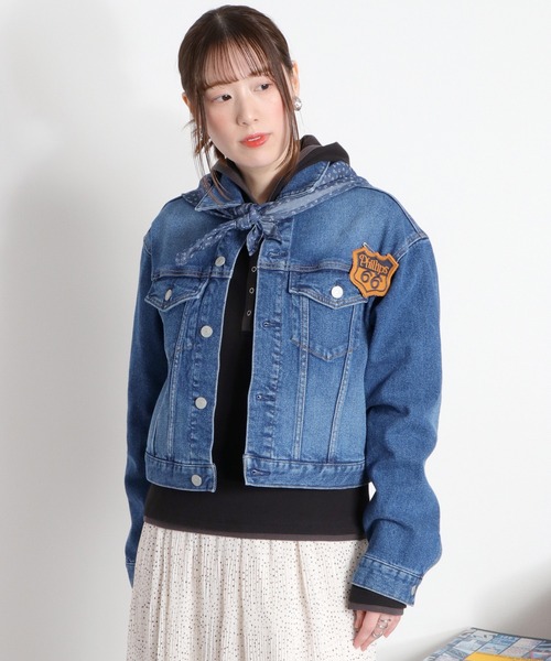 cepo（セポ）の「〈セットアップ対応可能〉スカーフセットデニムジャケット（デニムジャケット・レディース・ブルー系3/ブルー系2・M）」の14枚目の写真