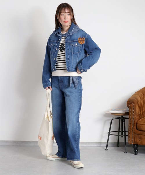 cepo（セポ）の「〈セットアップ対応可能〉スカーフセットデニムジャケット（デニムジャケット・レディース・ブルー系3/ブルー系2・M）」の8枚目の写真