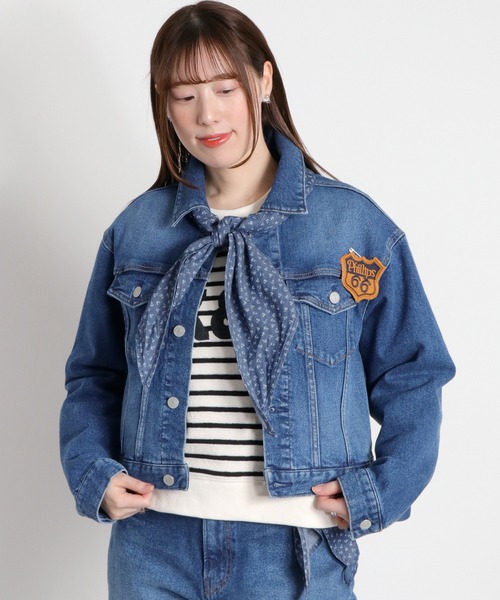 cepo（セポ）の「〈セットアップ対応可能〉スカーフセットデニムジャケット（デニムジャケット・レディース・ブルー系3/ブルー系2・M）」の20枚目の写真