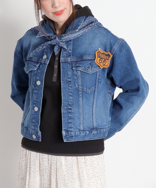 cepo（セポ）の「〈セットアップ対応可能〉スカーフセットデニムジャケット（デニムジャケット・レディース・ブルー系3/ブルー系2・M）」の15枚目の写真