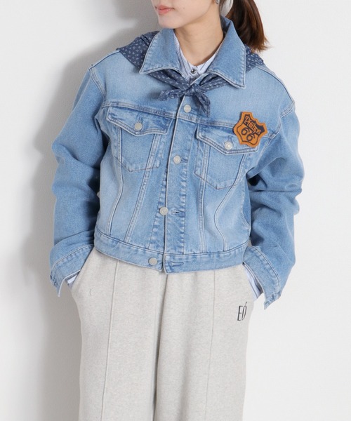 Denis Simachev ロシア製 k14ボタン デニムジャケット セットアップ対応可能〉スカーフセットデニムジャケット（デニム