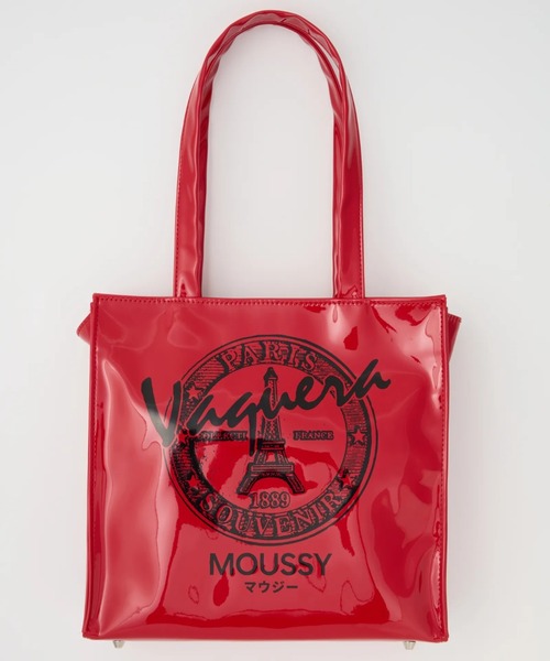 L.H.P（エルエイチピー）の「VAQUERA×MOUSSY/ヴァケラ×マウジー/VQ MINI SHOPPING BAG（トートバッグ・レディース・ブラック/レッド・S）」の2枚目の写真
