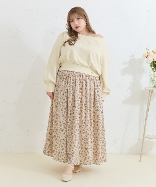 Louiosy(ルオシー)の「【Louiosy】【大きいサイズ】チャーム付きフレアスカート(スカート・レディース・ホワイト系その他2/ブルー系その他・3L/X-LARGE/4L)」の1枚目の写真