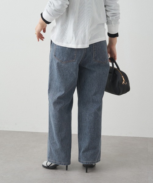 PUAL CE CIN(ピュアルセシン)の「カツラギワイドストレートパンツ(その他パンツ・レディース・ネイビー/ライトベージュ・FREE)」の11枚目の写真