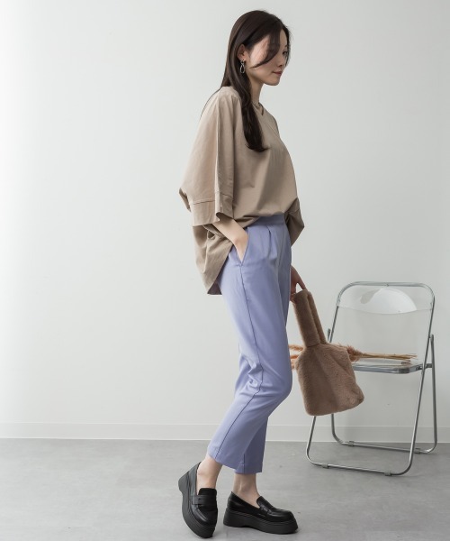 aity(アイティ)の「M-5L Vネック7分袖ドルマンカットソー 夏服(Tシャツ/カットソー・レディース・グレイッシュベージュ/ブラック/ミント/オフホワイト/チャコールグレー・4L~5L/LL~3L/M~L)」の11枚目の写真