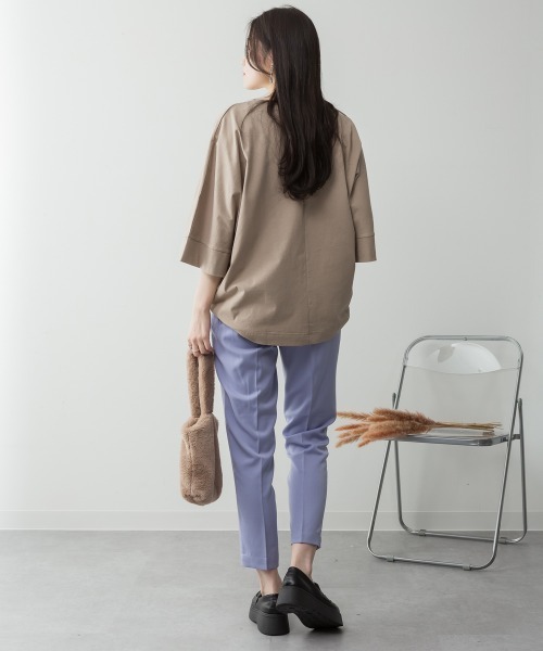 aity(アイティ)の「M-5L Vネック7分袖ドルマンカットソー 夏服(Tシャツ/カットソー・レディース・グレイッシュベージュ/ブラック/ミント/オフホワイト/チャコールグレー・4L~5L/LL~3L/M~L)」の12枚目の写真
