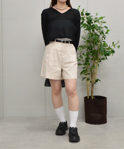 &soiree(アンドソワレ)の「シースルーショートトップス(Tシャツ/カットソー・レディース・ブラック/オフホワイト/ブルー・FREE)」の9枚目の写真